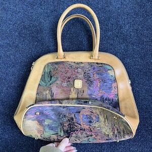 Van Gogh Museum Amsterdam Satchel Bag Womens Multicolor Tapestry Leather Purse